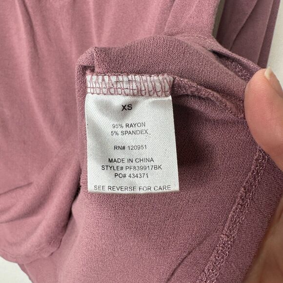 Sweet Tea Purple Plum Criss Cross Riveted Lace-Up Front Long Sleeve Top Size XS - Picture 4 of 8